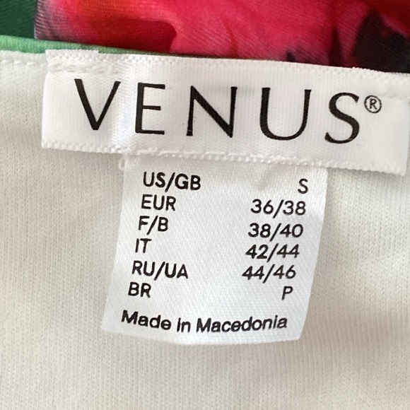 Venus Green and Red Floral Tea Party Stretch Sleeveless Midi Dress size S - Picture 6 of 9